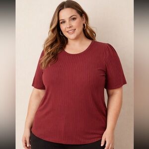 Ophelia Roe Elegant Short Sleeve Top color vine plus size 2X